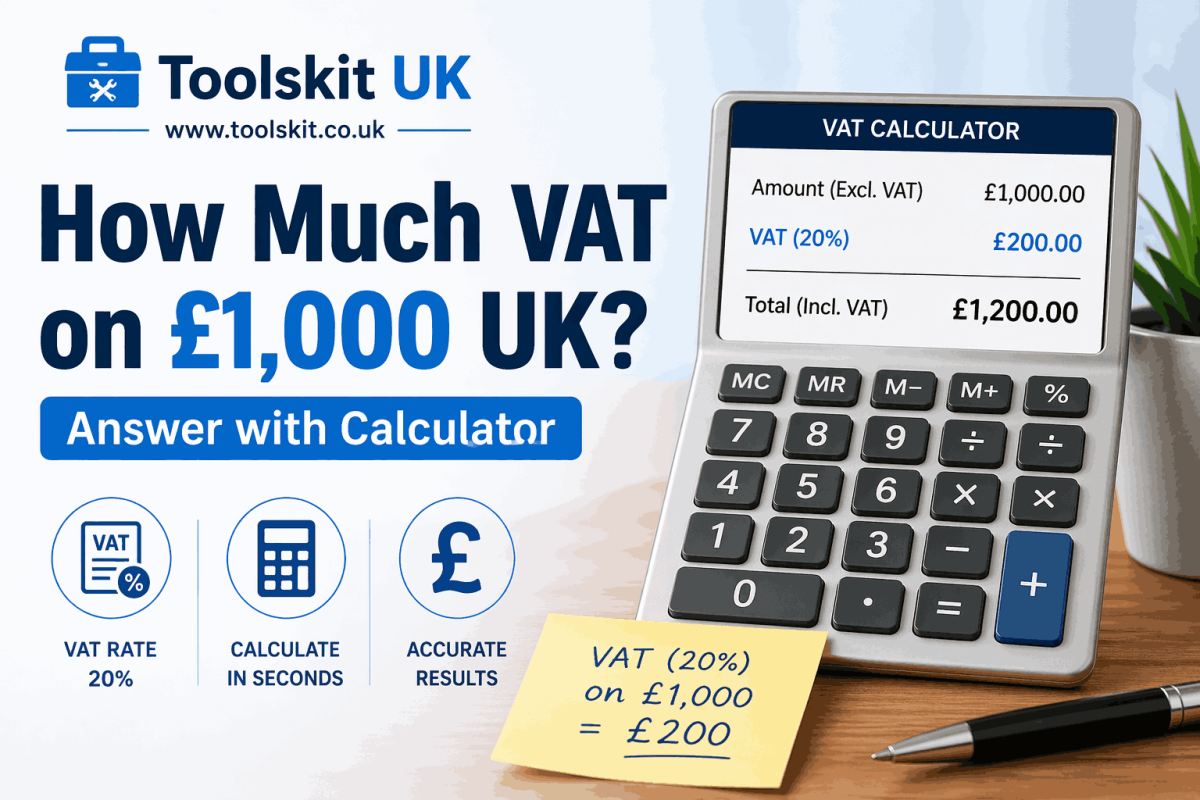 How Much VAT on £1,000 UK?  Answer with Calculator